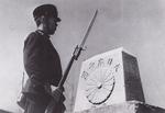 A Japanese soldier guarding the Russo-Japanese border on Sakhalin Island at the 50th parallel, Karafuto Prefecture, Japan, circa mid 1940s