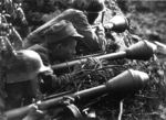 Finnish Army soldiers with Panzerfaust anti-tank weapons, 1940s