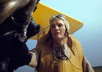 US Marine Corps lieutenant posing next to his N3N glider-towing biplane, Page Field, Parris Island, South Carolina, United States, May 1942, photo 1 of 3