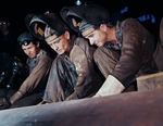 American welders making boilers for a ship, Combustion Engineering Company, Chattanooga, Tennessee, United States, Jun 1942