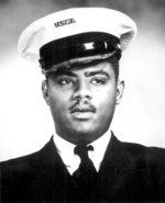 Portrait of African-American United States Coast Guardsman George W. Steele, who served in the North Pacific during WW2, date unknown