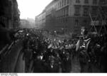 Members of the Nazi Party Studen League on march along the Wilhelmstraße, Berlin, Germany, 7 Feb 1934