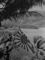 Japanese naval ensign flying in the South Pacific, 1941-1943