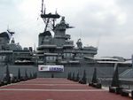 Walkway leading up to battleship New Jersey the museum, 14 Jun 2004