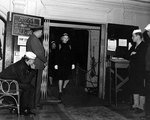 WAVES Yeoman 1st Class Josephine Adams boarding the transport that would take her to Pearl Harbor, US Territory of Hawaii, her duty station, Dec 1944