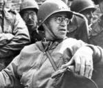 US Army Lieutenant General Omar Bradley travelling near his headquarters at Granville, France, 21 Aug 1944