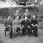 Winston Churchill with his Chiefs of Staff at a luncheon at 10 Downing Street, London, England, United Kingdom, 7 May 1945, photo 1 of 2