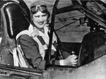 Jackie Cochran in the cockpit of P-40 Warhawk fighter, circa 1942-1945