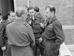 Harry Broadhurst, Arthur Coningham, Arthur Tedder, and Charles Portal at Vasto, Italy, date unknown