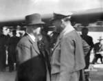 John Curtin and Douglas MacArthur at Fairbairn Airbase, Canberra, Australia, 18 Mar 1944