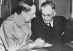 Douglas MacArthur and John Curtin at Provisional Parliament House, Canberra, Australia, 26 Mar 1942