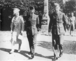 Queen Elizabeth, King George VI, and Air Chief Marshal Dowding at RAF Bentley Priory, London, England, United Kingdom, Sep 1940