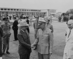 US President Harry Truman and General Dwight Eisenhower, Washington National Airport, Arlington, Virginia, United States, 18 Jun 1945, photo 2 of 2