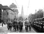 Greiser at the inauguration ceremony as the Gauleiter of Reichsgau Posen, 4 Nov 1939, photo 3 of 4; Wilhelm Koppe also present