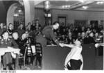 Heinrich Himmler and Berlin police chiefs Wolf Heinrich Graf von Helldorff and Kurt Daluege at a sporting event held in honor of Italian police leaders