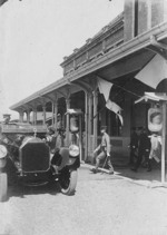 Crown Prince Hirohito at Taichu Station, Taichu, Taiwan, 19 Apr 1923