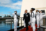 US Senator Daniel Inouye at the USS Arizona Memorial, Honolulu, Hawaii, United States, 7 Dec 2003