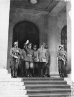 Ion Antonescu and Adolf Hitler at Munich, Germany, 10 Jun 1941; note Keitel and Ribbentrop in background