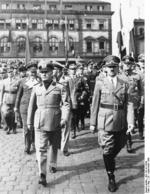 Adolf Hitler and Benito Mussolini at München, Germany for the Munich Conference, 29 Sep 1938, photo 5 of 9