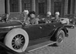 General Harald Öhquist (front seat), General Martin Wetzer, and Field Marshal Carl Gustaf Emil Mannerheim at the anniversary celebration of the liberation of Viipuri, Finland, 1938