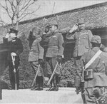 Japanese Admiral Kiyoshi Hasegawa, General Iwane Matsui, and Prince Yasuhiko of Asaka in Nanjing, China, circa 18 Dec 1937