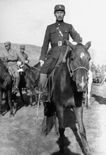 Ma Zhanshan atop his steed, China, circa 1930s