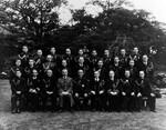 Osami Nagano (front row, center), Nobutake Kondo (front row, third from left) at a luncheon at the Tokyo Naval Club, Tokyo, Japan, 6 May 1940