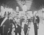 Emperor Showa of Japan and Emperor Kangde of puppet state of Manchukuo, Tokyo Station, Tokyo, Japan, 1935