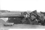 Field Marshal Rommel and Lieutenant General Rupprecht (of Luftwaffe 16th Division) inspecting a forward artillery position, Dunkirk, France, 22 Dec 1943