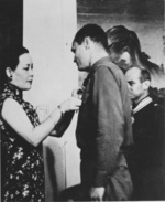 Song Meiling awarding Captain Henry Potter for the Doolittle Raid success, Chongqing, China, 29 Jun 1942