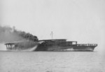 Akagi underway during trials in the Seto Inland Sea, Japan, 17 Jun 1927; note the triple flight deck