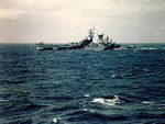 Alaska during shakedown, off the US east coast, Aug 1944