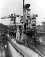 Commissioning ceremony of USS Blackfin, Groton, Connecticut, United States, 4 Jul 1944