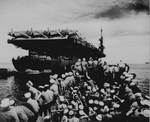 Liberty section personnel aboard LCM returning to USS Casablanca from Rara Island, off Pitylieu Island, Manus, Admiralty Islands, 19 Apr 1945