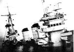 Conte di Cavour sinking in Taranto harbor, Italy, 12 Nov 1940