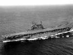 Enterprise making 20 knots during post-overhaul trials, Puget Sound, 13 Sep 1945