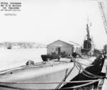 Bow view of USS Gar at Mare Island Naval Shipyard, California, United States, 20 Nov 1943