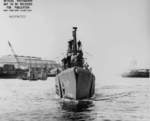 Bow view of USS Gar off Mare Island Naval Shipyard, California, United States, 22 Nov 1943