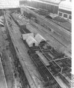 German carrier hull Flugzeugträger A (future Graf Zeppelin) under construction, Kiel, Germany, 22 Mar 1937, photo 3 of 9