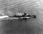 Haguro or Myoko firing at attacking US carrier aircraft during Battle of Sibuyan Sea, 24 Oct 1944