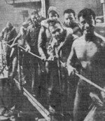 Survivors of USS Helena aboard a destroyer, 7 Jul 1943