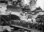 Fairfield shipyard workers aboard HMS Howe at Govan, Scotland, United Kingdom, Jul 1942