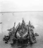 USS Iowa inside floating drydock ABSD-2, Seeadler Harbor, Manus, Admiralty Islands, 28 Dec 1944, photo 2 of 4