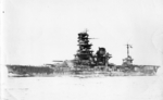 Hyuga running post-conversion sea trials, 19 Nov 1943