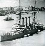 Armored cruiser Izumo in Shanghai harbor, China, late 1937