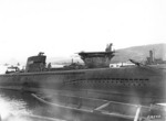 Submarine Ha-230 and Junyo at Sasebo, Japan, 19 Oct 1945