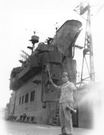 Signalman aboard carrier Junyo, Sasebo, Japan, 19 Oct 1945