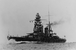 Battleship Mutsu underway, circa 1920s