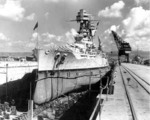 Nevada in Drydock #1 at Pearl Harbor, Hawaii, circa 1935