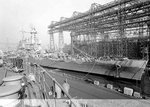 North Carolina at New York Navy Yard, Brooklyn, New York, United States, 1 Nov 1941; note measure 12 modified camouflage